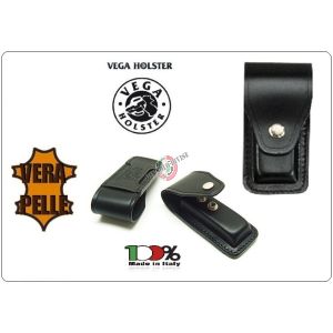 Porta Caricatore Vera Pelle Singolo Bifilare cal.45. Nero Vega Holster Italia Art.1P15