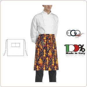 Grembiule Falda Vita Con Tascone Flames  cm 70x70 Ego Chef Italia Art.6101110A