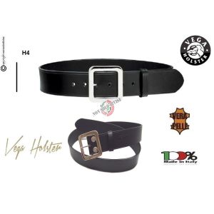 Cinturone Cintura in Cuoio con Rinforzo in Zona Fondina H4 Nera Vega Holster Italia Polizia Carabinieri Vigilanza  Guardie Giurate GPG IPS Art. 1V51