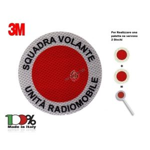 Adesivo Professionale per Paletta Rosso Squadra Volante Unità Radiomobile 3M Art. NSD-DISC-S