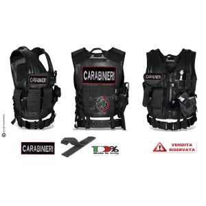 Tactical Vest Gilet Tattico Modulare Corpetto Tattico Mil-Tec Nero CARABINIERI VENDITA RISERVATA Art.10720002-CC