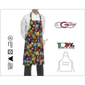 Grembiule Cucina Pettorina con Tascone cm 90x70 Pace And Love Ego Chef Italia Art. 6103147A
