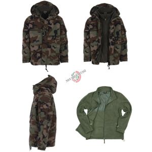 Giacca Giubbino Parka Woodland con Pile Interno U.S. Cappuccio Fisso   Militare Vigilanza Tempo Libero Caccia Pesca Art. 129865 