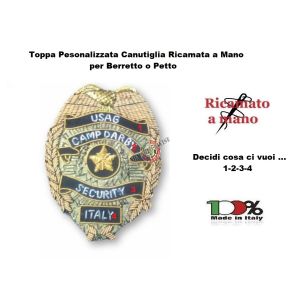 Patch Toppa Ricamo Canutiglia a Mano Personalizzata come la vuoi tu !!!!  da applicare al petto o berretto Art. NSD-CT