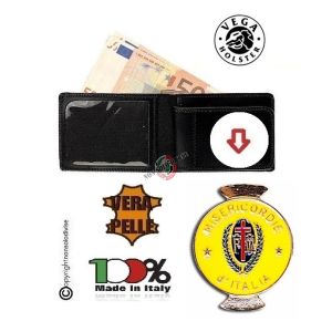 Portafoglio in Pelle con Placca Estraibile Misericordia Misericordie Vega Holster Italia Art. 1WE59