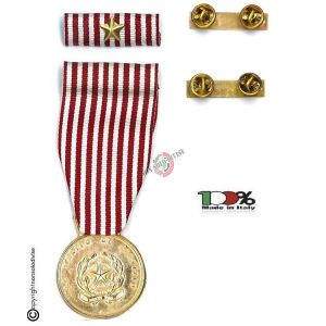 Set Medaglie Al Merito di Servizio Polizia di Stato Oro Medaglia + Nastrino Art. FAV-SET11