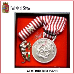 Set Medaglie Al Merito di Servizio Polizia di Stato Argento Art.Fav-Set9