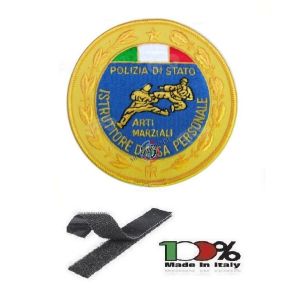 Patch Toppa Ricamata con Velcro Polizia di Stato Istruttore Difesa Personale cm 9.00 Art. EU707