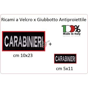 Patch Toppa Vendita a Coppia Grande 23x10 + Piccola 11x5 CARABINIERI per Giubbotto Antiproiettile o Gilet Tattico Art.CC-23x10
