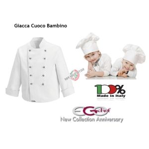 Giacca Cuoco Chef Bianca per Bambino e Bambina Kind Baby Idea Regalo Futuri MasterChef Ego Chef Art. 1800001A