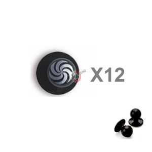 Bottone Bottoni Funghetto Per Giacca Cuoco Chef  Ego Vortice Nero Chef  Confezione 12 pezzi Art. 640405