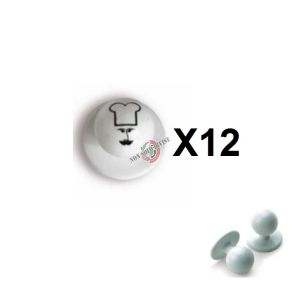 Bottone Bottoni Funghetto Per Giacca Cuoco Chef  Ego Berretto Cuoco Chef Confezione 12 Pezzi  Art. 640409