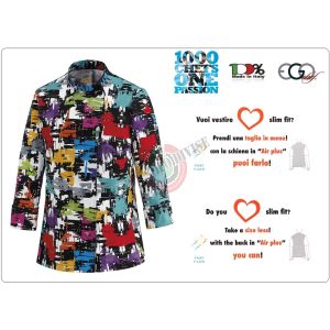 Giacca Cuoco Chef Black Confort Air Fantasy Graphic  Ego Chef Kochjacke куртка ジャケッ  Art.2029144A-1002144A