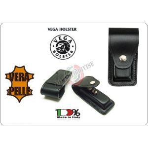 Porta Caricatore Vera Pelle Singolo Bifilare cal.45. Nero Vega Holster Italia Art.1P15