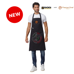Parannanza Grembiule con Pettorina Falda Nera con Ricamo  Master Chef Originali MasterChef Personalizzata Siggi Nuovo Modello Art. 26PZ0492/00