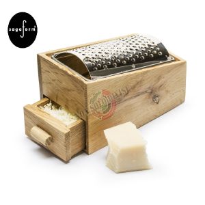 Grattugia Formaggio o Noci Moscate in Legno di Rovere e Acciaio Inox Idea Regalo Sagaform Art.5010138