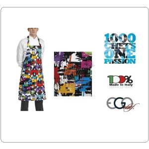 Grembiule Cucina Pettorina con Tascone cm 90x70 GRAPHIC Ego Chef Italia Art. 6103144A