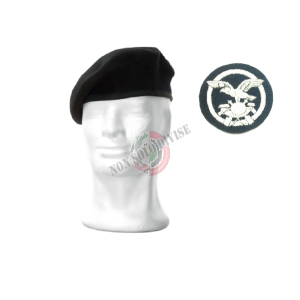 Basco Spagnolo Nero Bordo Tessuto Con Fregio Ricamato a Mano Alpini Fav Italia Art.FAV-BAS6