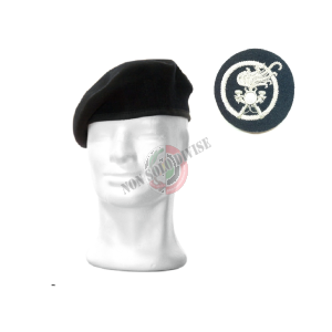 Basco Spagnolo Nero Bordo Tessuto Con Fregio Ricamato a Mano Bersaglieri Fav Italia Art.FAV-BAS5