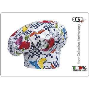 Cappello Copricapo Berretto Cap Cuoco Chef Ego Chef Italia Fantasy Art.7000102A