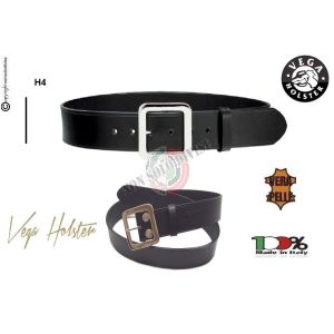 Cinturone Cintura in Cuoio con Rinforzo in Zona Fondina H4 Nera Vega Holster Italia Polizia Carabinieri Vigilanza  Guardie Giurate GPG IPS Art. 1V51