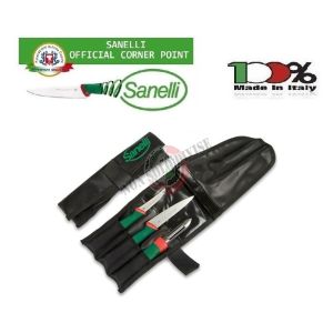 Rotolo + Coltelli  Cuoco Chef  3 pezzi Spilucchino Pela Ortaggi  Coltello Verdura Premana Tascabile Sanelli Art.980603