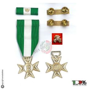 Set Medaglie Croce Anzianità di Servizio Carabinieri  + Nastrino - Esercito Italiano Oro XXV anni  Art. FAV-SET16