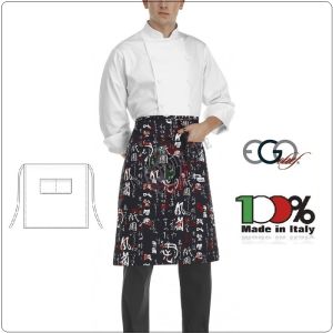 Grembiule Falda Vita Con Tascone Jap cm 70x70 Ego Chef Italia Art.6101119A