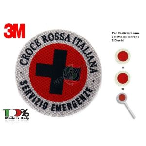 Adesivo di Ricambio 3M Per Paletta Rosso CROCE ROSSA ITALIANA SEVIZIO EMERGENZA Art. AD-CRISE