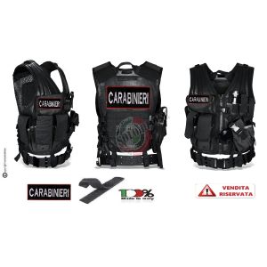 Tactical Vest Gilet Tattico Modulare Corpetto Tattico Mil-Tec Nero CARABINIERI VENDITA RISERVATA Art.10720002-CC