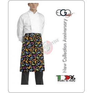 Grembiule Falda Banconiere Con Tascone Dino Dinosauri cm 70x70 Ego Chef Italia Art.701133
