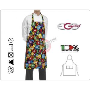 Grembiule Cucina Pettorina con Tascone cm 90x70 Pace And Love Ego Chef Italia Art. 6103147A