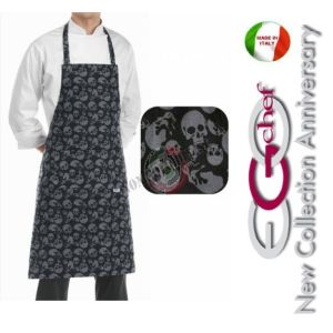 Grembiule Cucina Pettorina con Tascone cm 90x70 Skulls Art. 6103120A