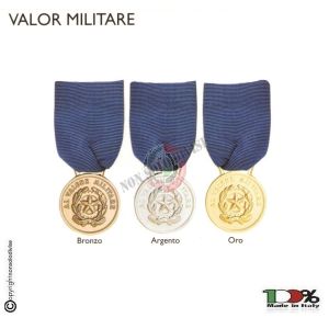 Medaglia con Nastrino Valor Militare Modelli Disponibili Oro Argento Bronzo Art. FAV-26