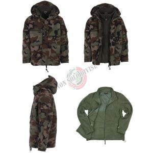 Giacca Giubbino Parka Woodland con Pile Interno U.S. Cappuccio Fisso   Militare Vigilanza Tempo Libero Caccia Pesca Art. 129865 