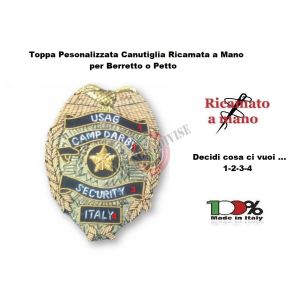 Patch Toppa Ricamo Canutiglia a Mano Personalizzata come la vuoi tu !!!!  da applicare al petto o berretto Art. NSD-CT