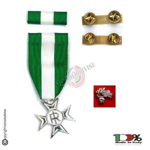 Set Medaglie Croce Anzianità di Servizio + Nastrino + Pins Carabinieri - Esercito Italiano Argento XVI anni  Art.FAV-SET15