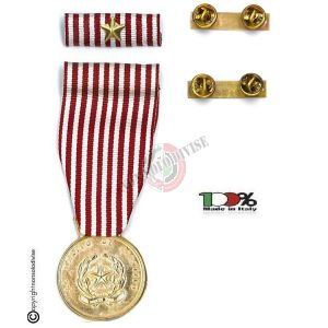 Set Medaglie Al Merito di Servizio Polizia di Stato Oro Medaglia + Nastrino Art. FAV-SET11