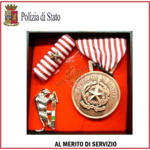 Set Medaglie Al Merito di Servizio Polizia di Stato Bronzo Art.Fav-Set10