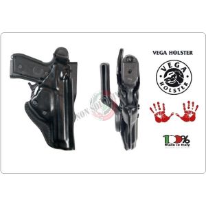 Fondina in Cuoio da Cintura Professionale con Sicurezza Vega holster Italia Polizia carabinieri Vigilanza Beretta Glock PX4 Art. SP1