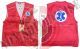 Gilet Multitasche New Safari Rosso Con Ricami Croce Esculapio Petto Schiena  Art.987532-118CRS