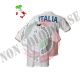 T-shirt Maglietta Manica Corta Collo a V Bianca Italia Con Stampa GIGANTE ITALIA Azzurri Mondiali Europei Calcio Olimpiadi Art.  987445