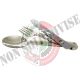 Set Posate da Campo 3 Pezzi  Acciaio Forchetta Coltello Cucchiaio Militare Campeggio Art. 311010