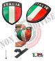 Scudetto Patch Toppa Gommata con Velcro 3D PVC Italia Per Tuta OP Polizia Carabinieri Guardie Giurate GPG Bordo Nero Art. PVC-19