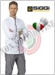 Giacca Professionale Cuoco Chef Victor Profili Grigi Siggi Horeca Italia Nuovo Modello Personalizzabile con Nome Art.28GA0218-G   
