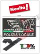 Patch Toppa con Velcro Polizia Locale Nuovo Logo Nazionale Nero + Bandiera modello Gigante cm  23 x 10 Art. PL-NEW-2