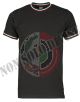 T-Shirt Girocollo Mezza Manica Corta Tricolore Bandiera Uomo Cotone PAYPER FLAG NERA Art. FLAG-N
