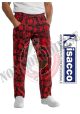 Pantalaccio Pantaloni Coulisse Unisex Cuoco Chef Pasticcere Skulls Teschi Tattoo Nero + Rosso  Isacco Art. 044577