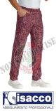 Pantalaccio Pantaloni Coulisse Unisex Cuoco Chef Pasticcere NEW YORK Rosso Bianco Isacco Art. 044674