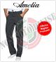 Pantalone Unisex Professionale da Cuoco Coulisse Chef Gessato Nero 100% Cotone Tinto in Filo By Amelia Primo Prezzo per Scuola Alberghiera FINE SERIE   Art.AMELIA-3